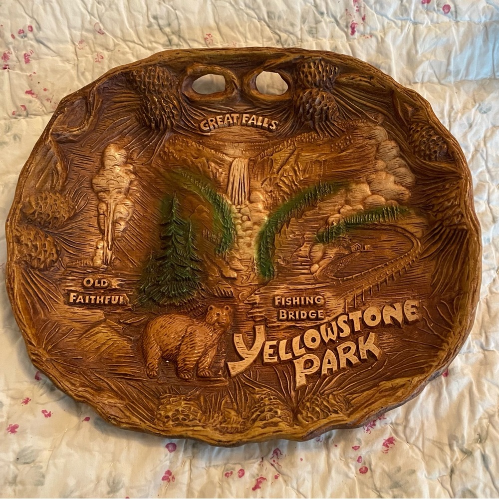 Vintage TACO Yellowstone Park Souvenir Bowl 10” X 11” Wonderful condition!